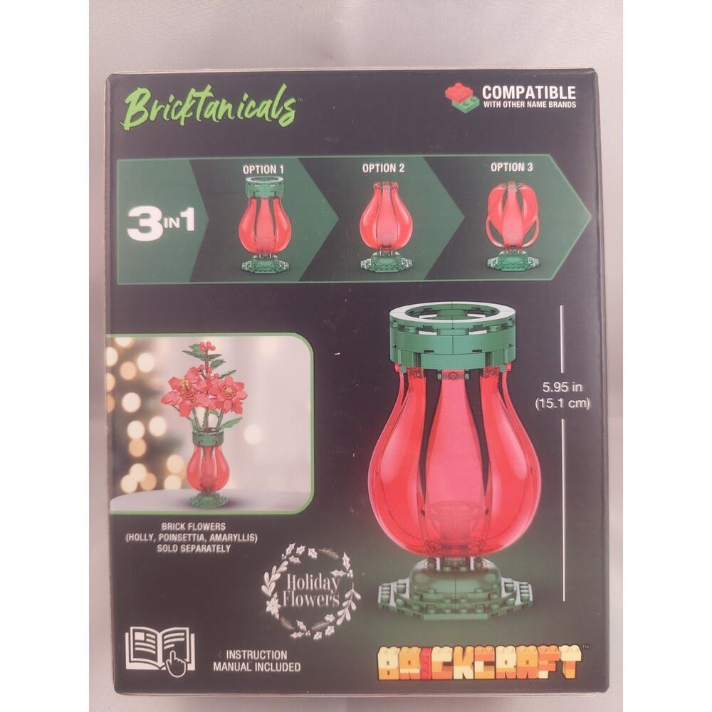 Brickcraft Bricktanicals Holiday Flowers Vase Brick Building Set 70pcs New - Picture 5 of 6